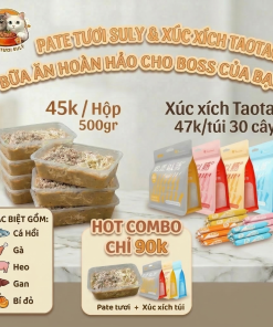 Combo hộp pate mèo & Xúc xích túi (Chỉ với 90k)